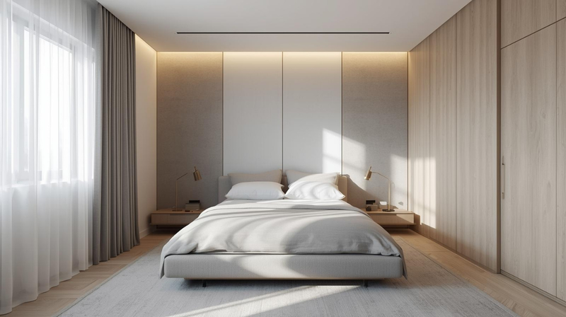 moderne lichte geluiddichte slaapkamer