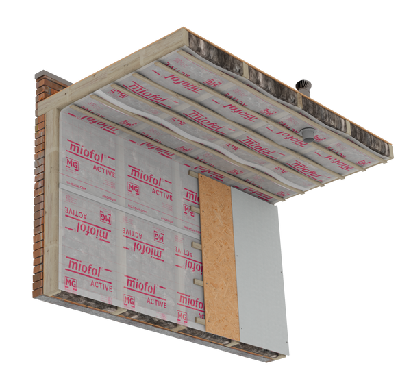 Set Miofol Active (Damp-variabel / klimaatfolie) | 1.50x30mtr + Vast-R Spinvlies Tape 75mm x 25mtr